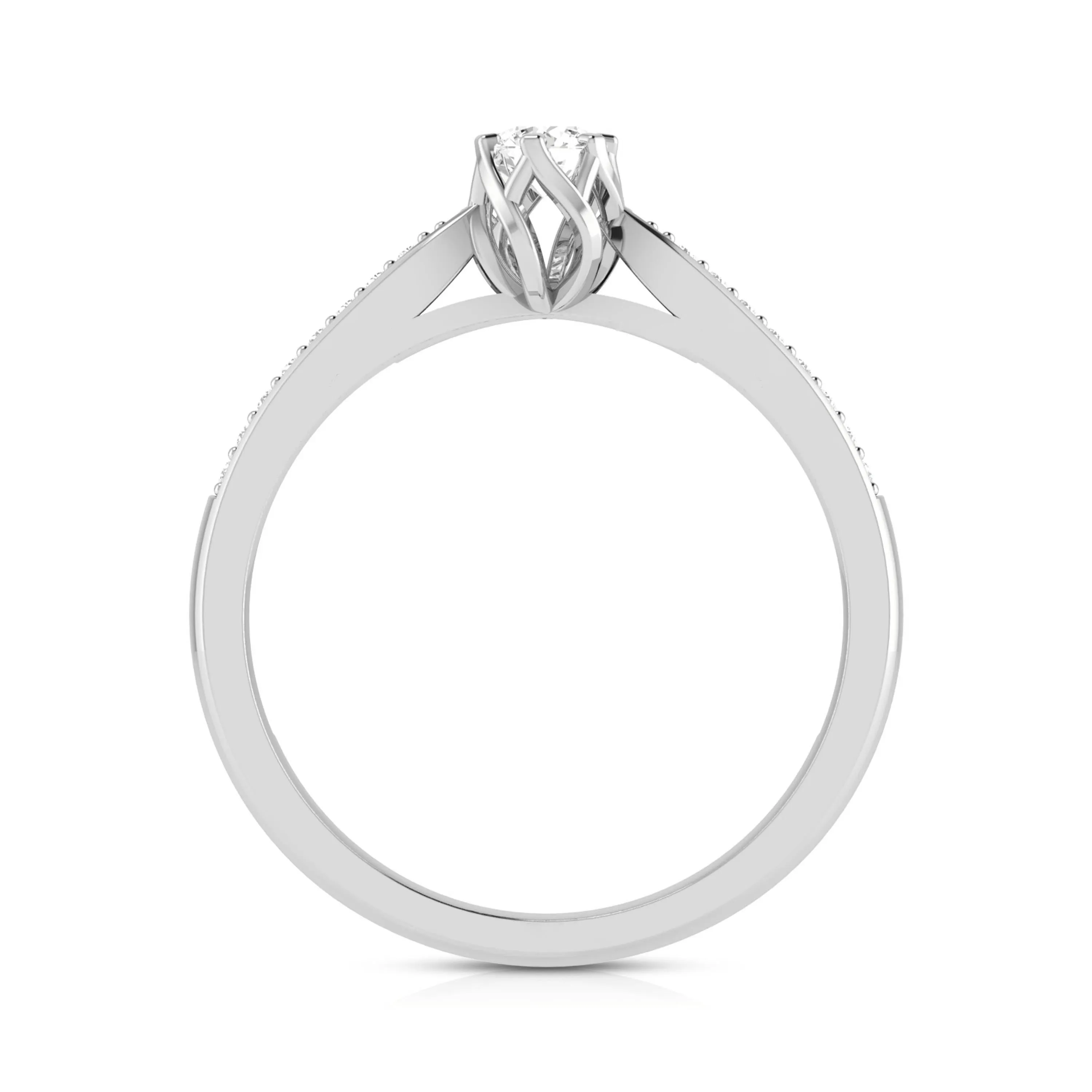 0.20cts. Solitaire 6 Prong Diamond Shank Ring for Women JL PT R-50