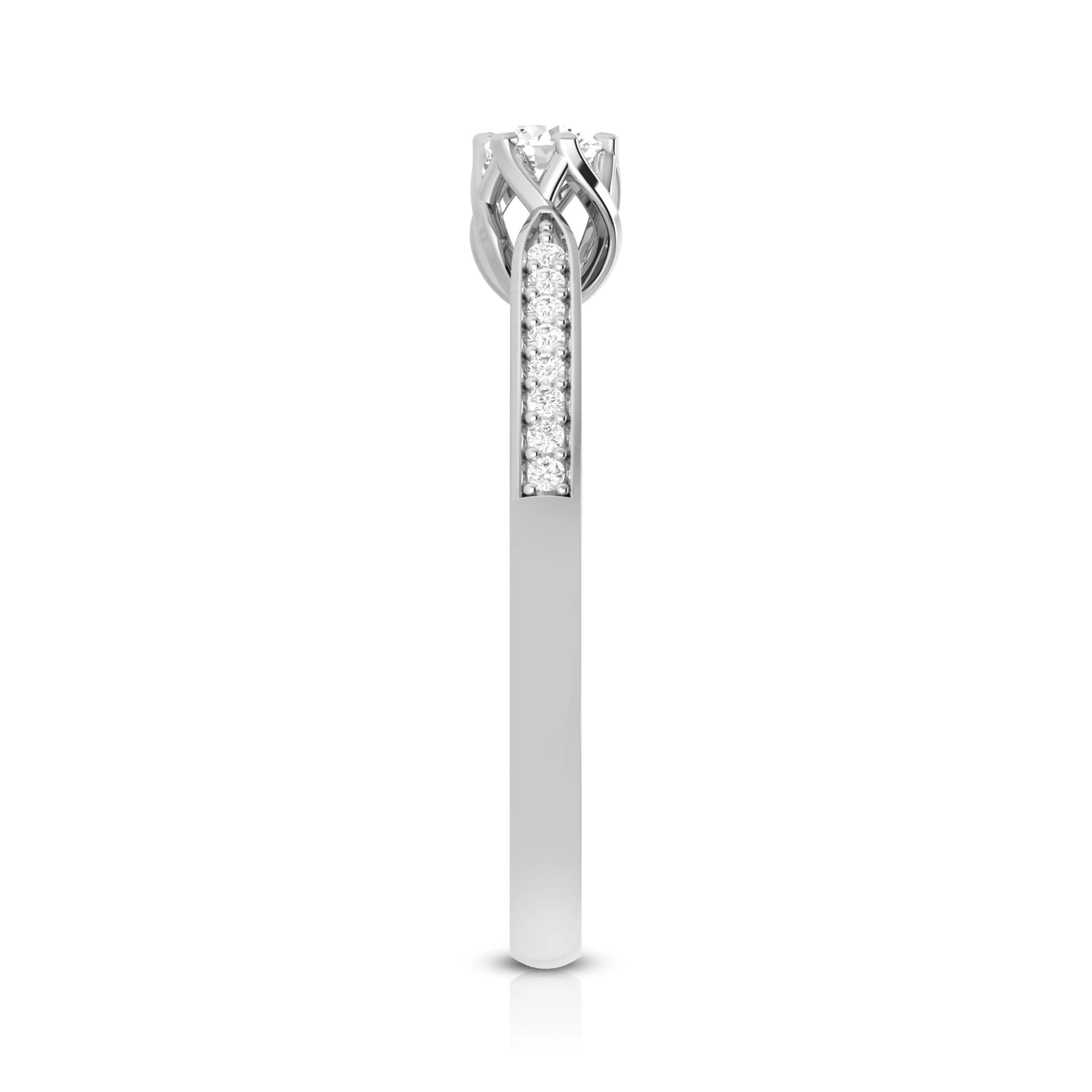0.20cts. Solitaire 6 Prong Diamond Shank Ring for Women JL PT R-50