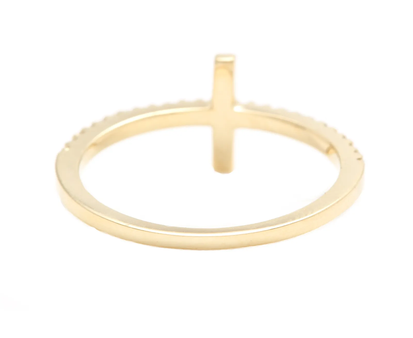 0.25ct Natural Diamond 14k Solid Yellow Gold Cross Ring