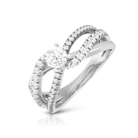 0.25cts Solitaire Platinum Diamond Engagement Ring for Women JL PT R-66