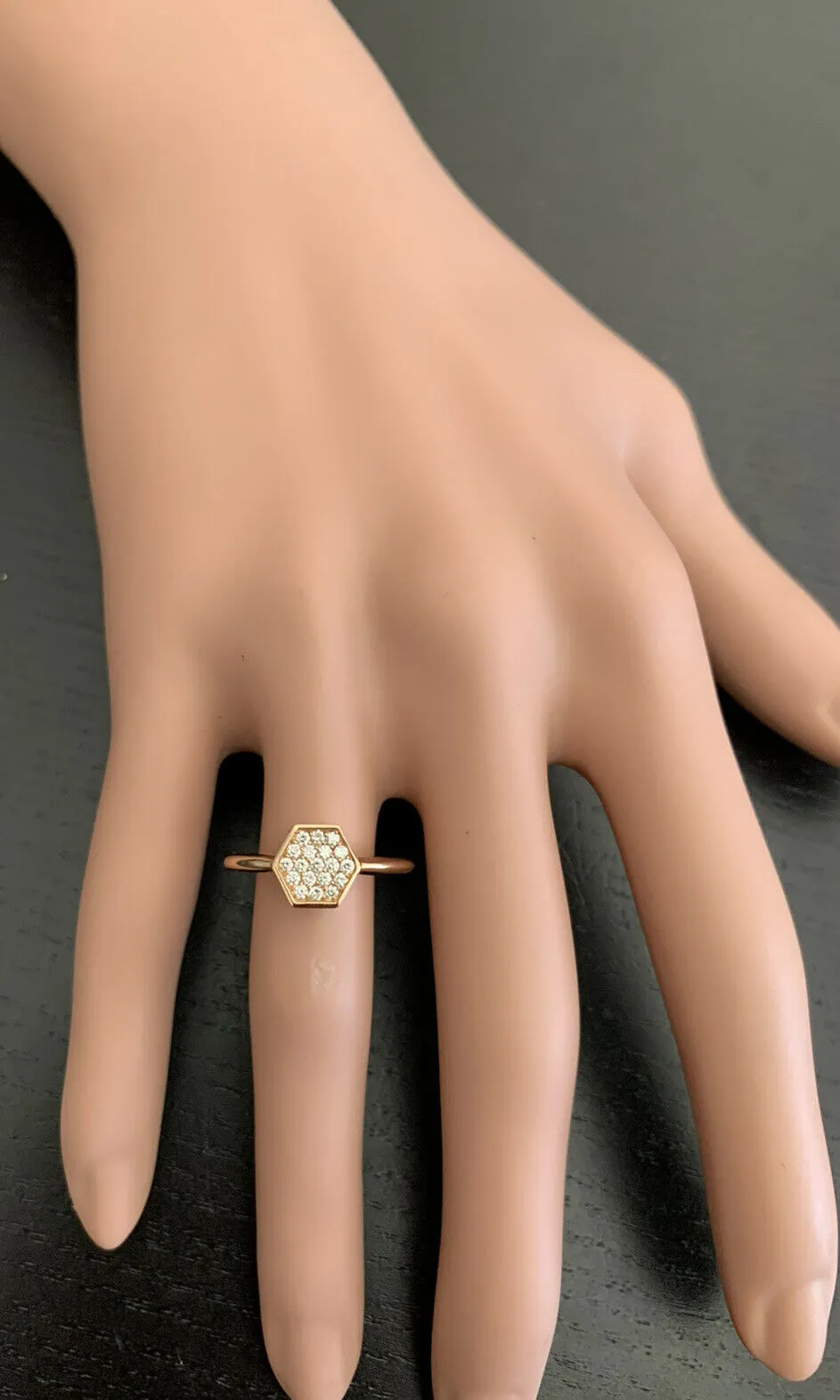 0.30Ct Natural Diamond 14K Solid Rose Gold Band Ring