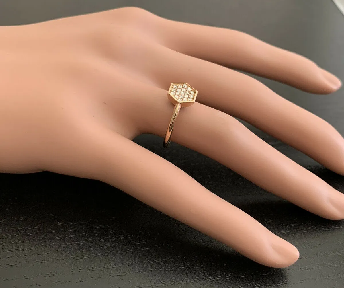 0.30Ct Natural Diamond 14K Solid Rose Gold Band Ring