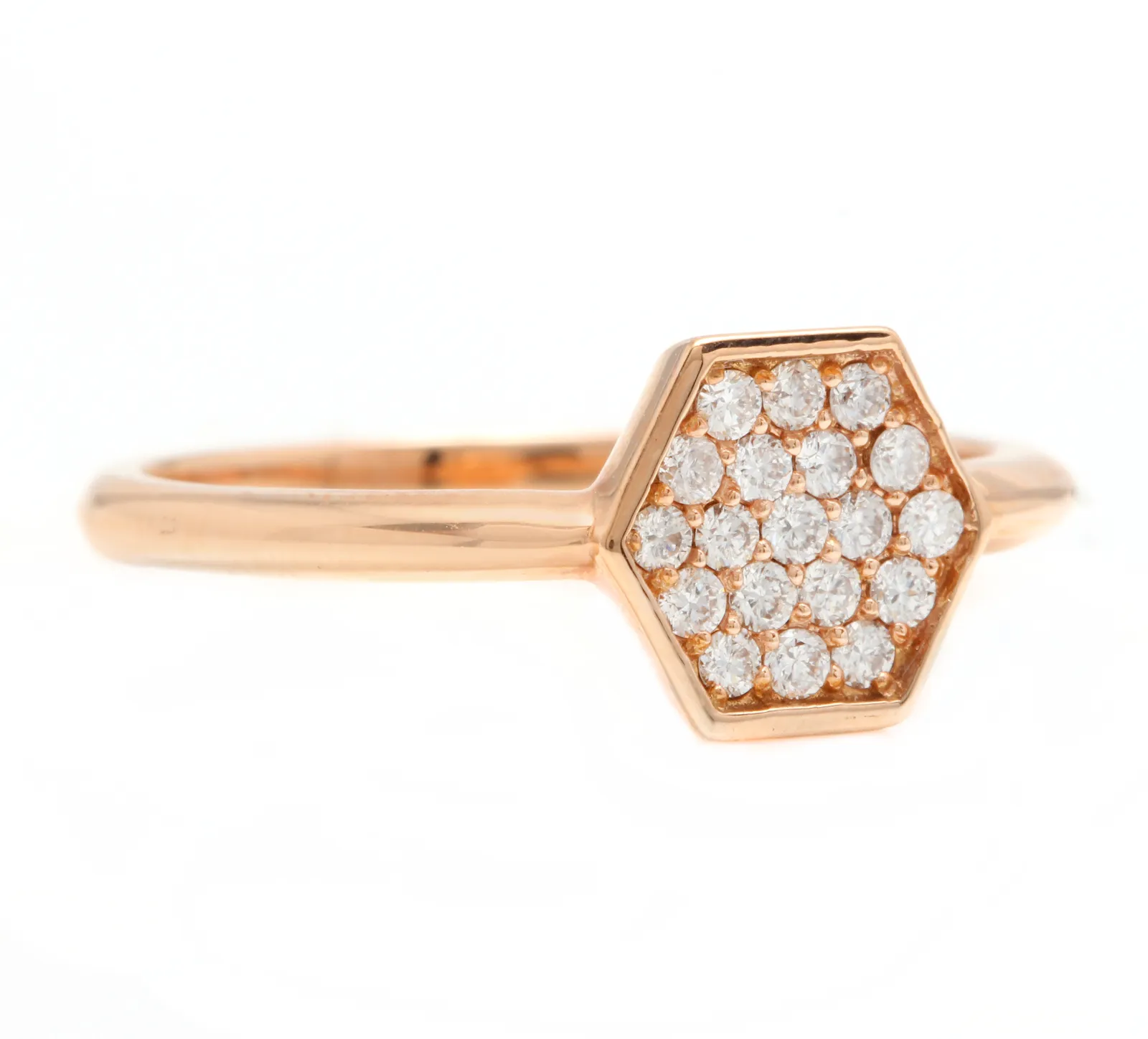 0.30Ct Natural Diamond 14K Solid Rose Gold Band Ring