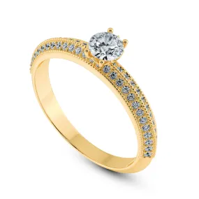 0.30cts. Solitaire Diamond Split Shank 18K Yellow Gold Ring JL AU 1185Y
