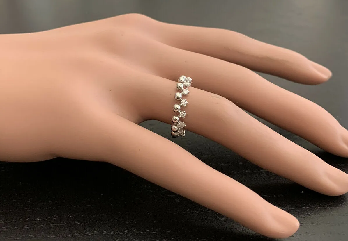0.35Ct Natural Diamond 14K Solid White Gold Band Ring