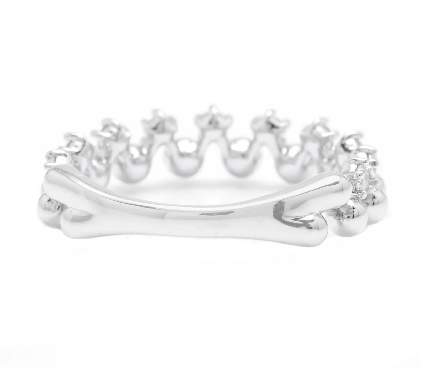 0.35Ct Natural Diamond 14K Solid White Gold Band Ring