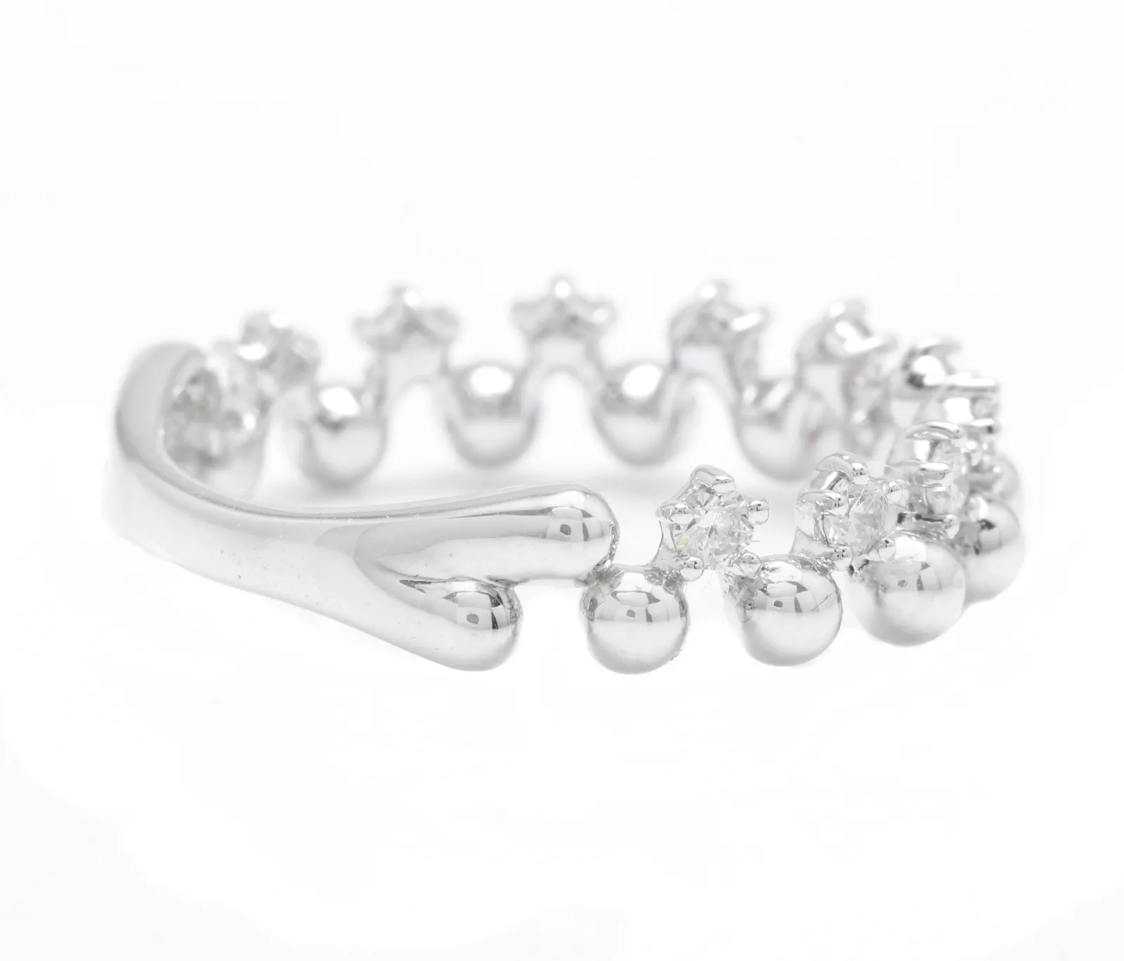0.35Ct Natural Diamond 14K Solid White Gold Band Ring