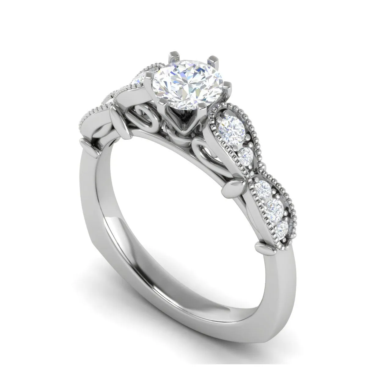 0.50 cts. Solitaire Designer Platinum Diamond Engagement Ring  for Women JL PT WB6031E