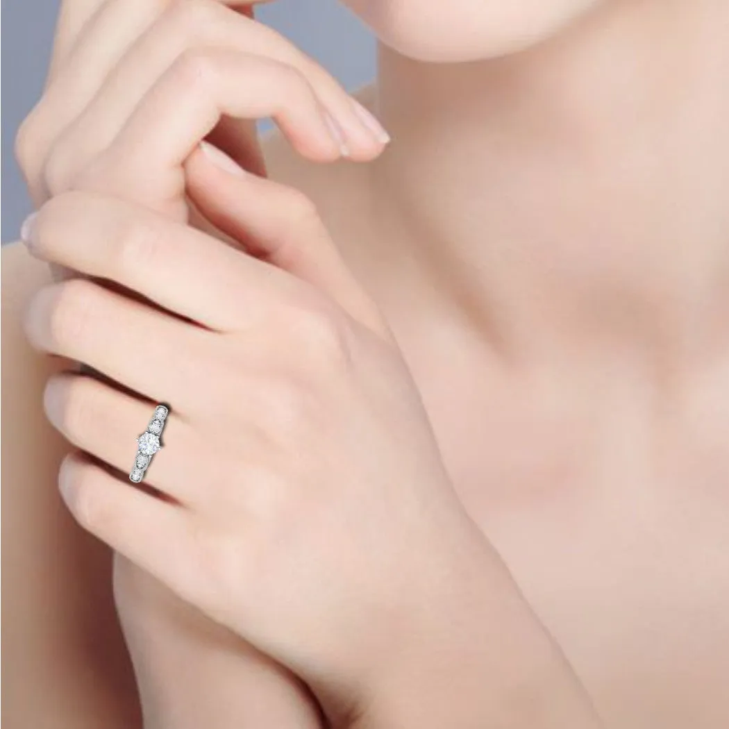 0.50 cts. Solitaire Designer Platinum Diamond Engagement Ring  for Women JL PT WB6031E