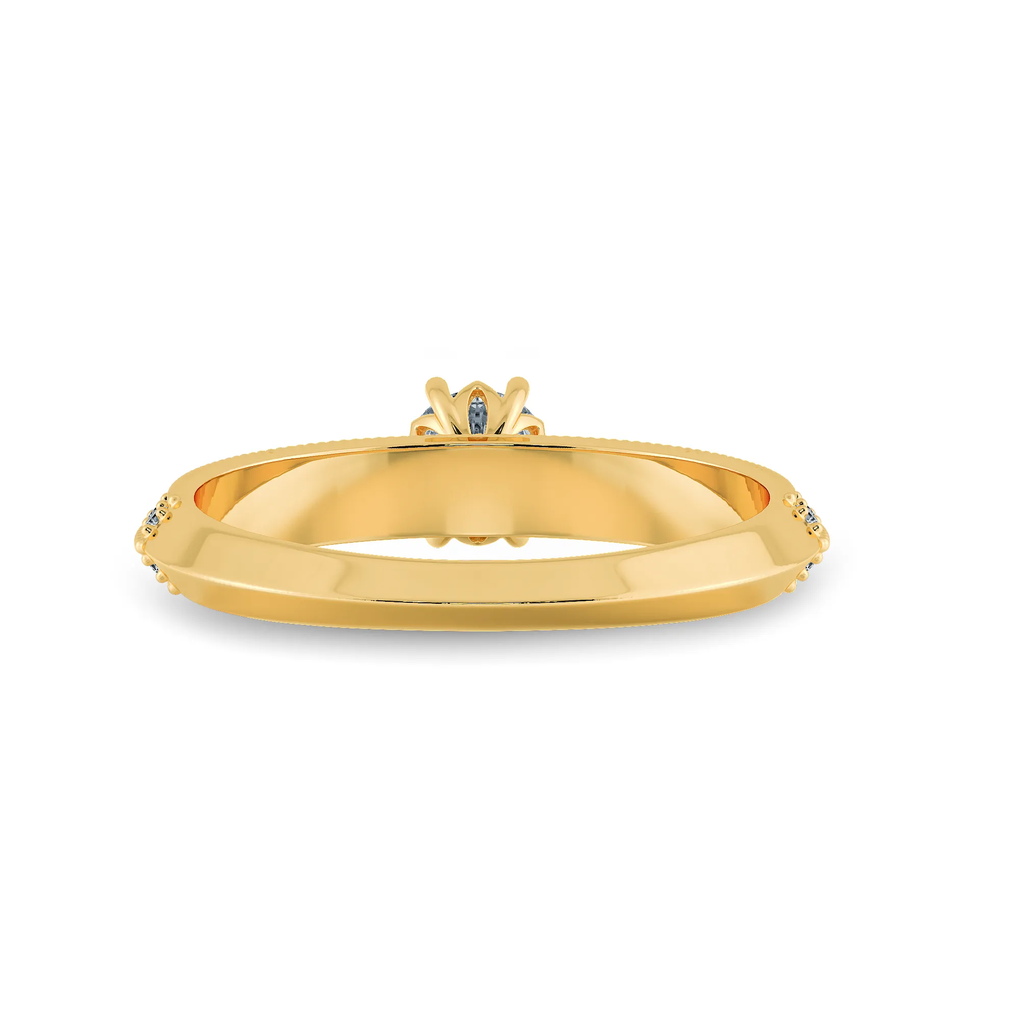 0.50cts. Solitaire Diamond Split Shank 18K Yellow Gold Ring JL AU 1185Y-A