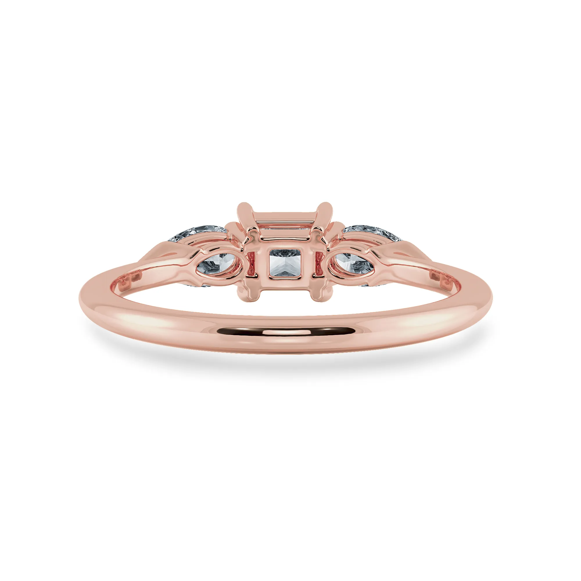 0.70cts. Princess Cut Solitaire with Pear Cut Diamond Diamond 18K Rose Gold Ring JL AU 2021R-B
