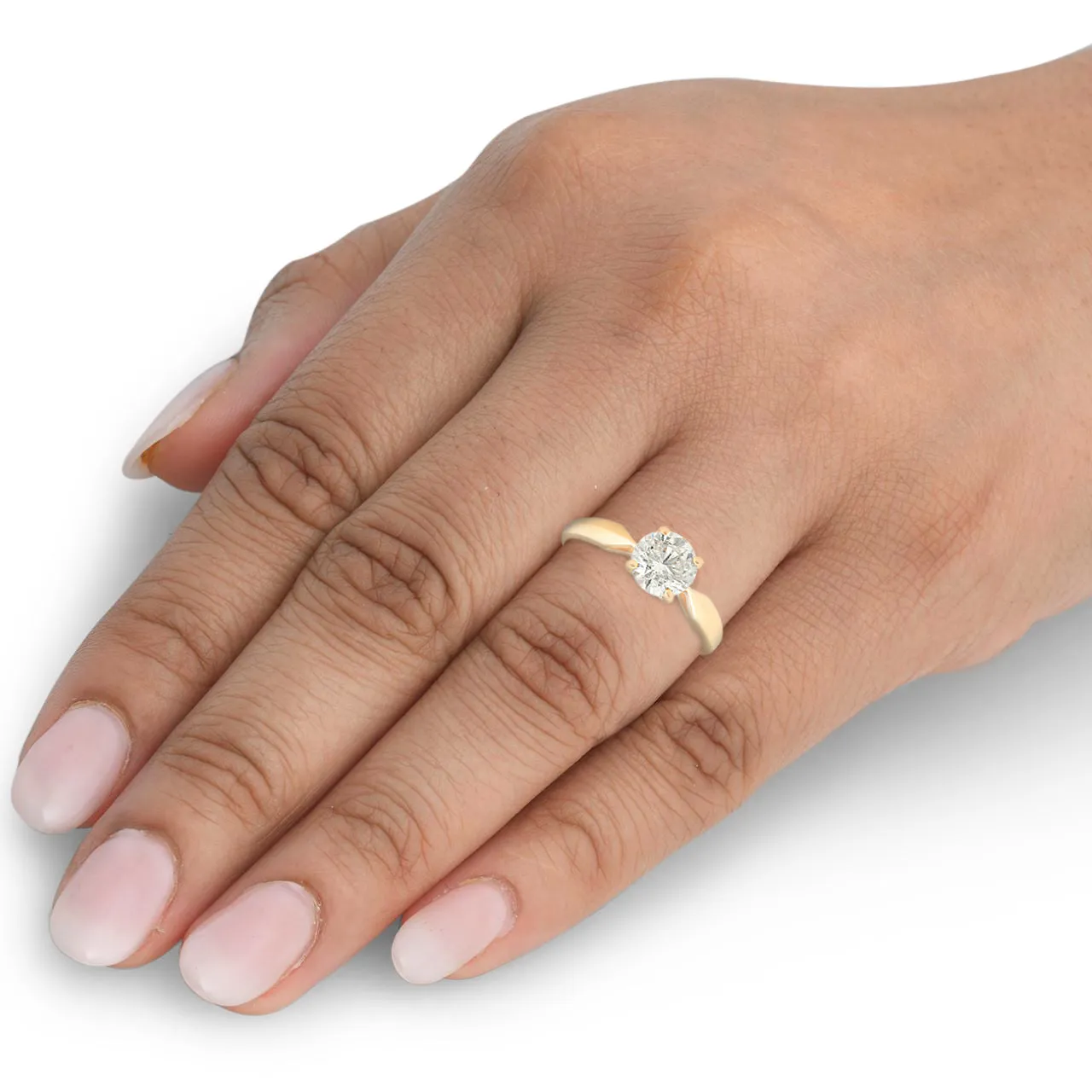 1 3/4 Ct TDW Solitaire Diamond Engagement Ring 14k Yellow Gold Enhanced