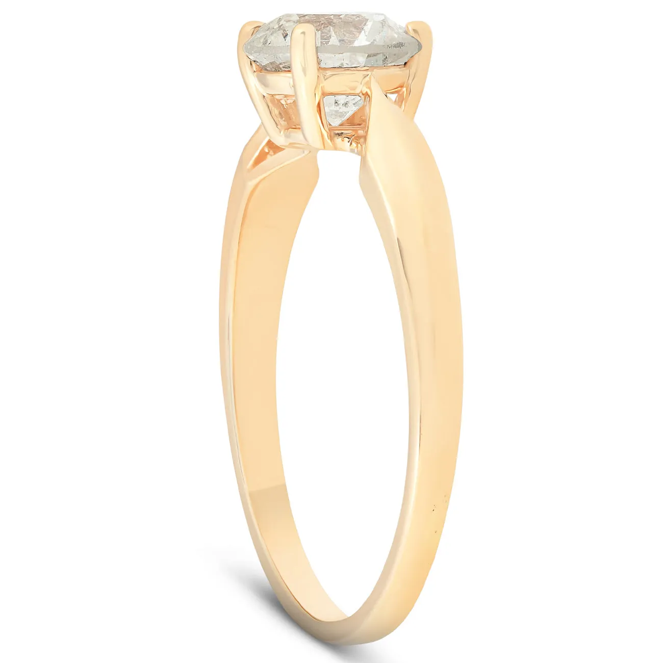 1 3/4 Ct TDW Solitaire Diamond Engagement Ring 14k Yellow Gold Enhanced
