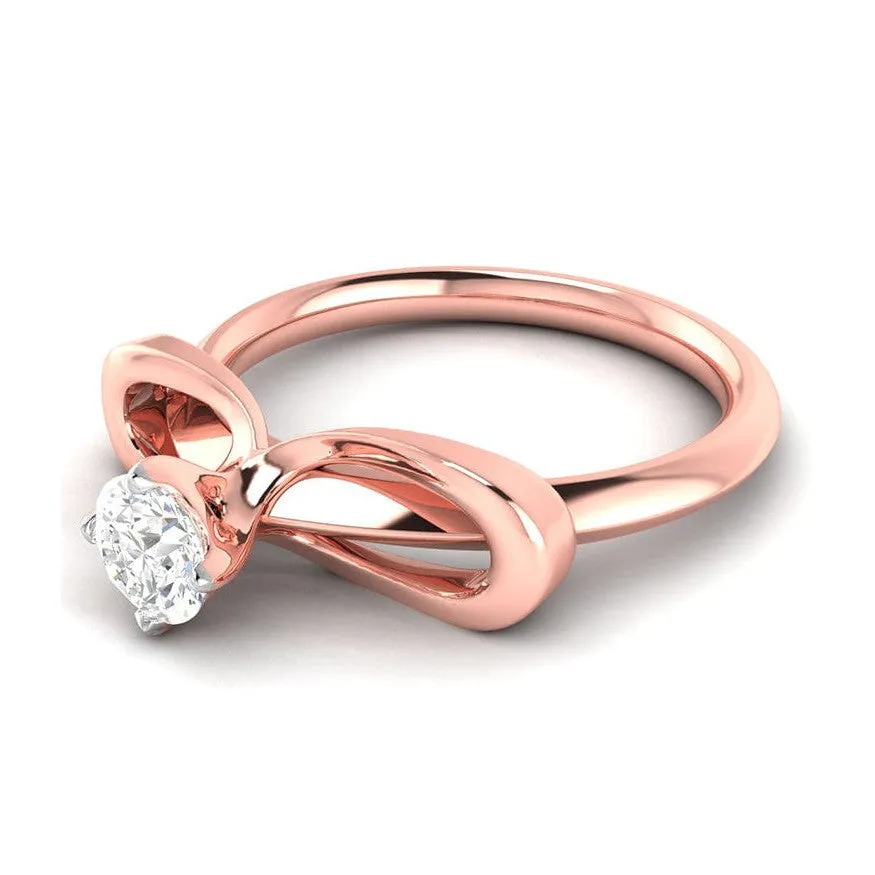 1-Carat Lab Grown Solitaire 18K Rose Gold Ring JL AU LG G-112R-C