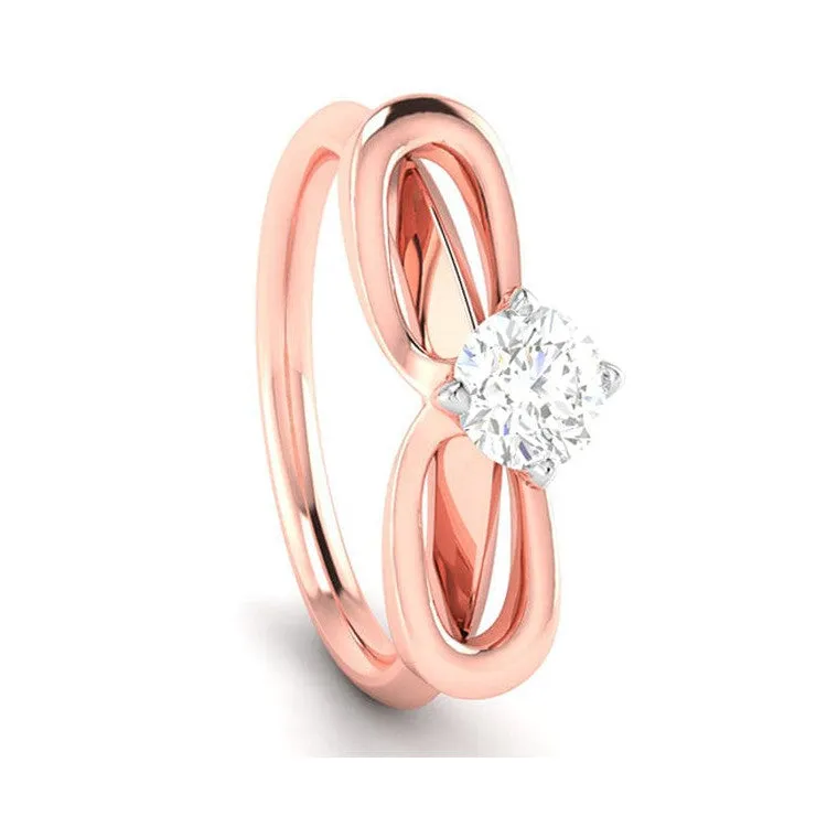 1-Carat Lab Grown Solitaire 18K Rose Gold Ring JL AU LG G-112R-C