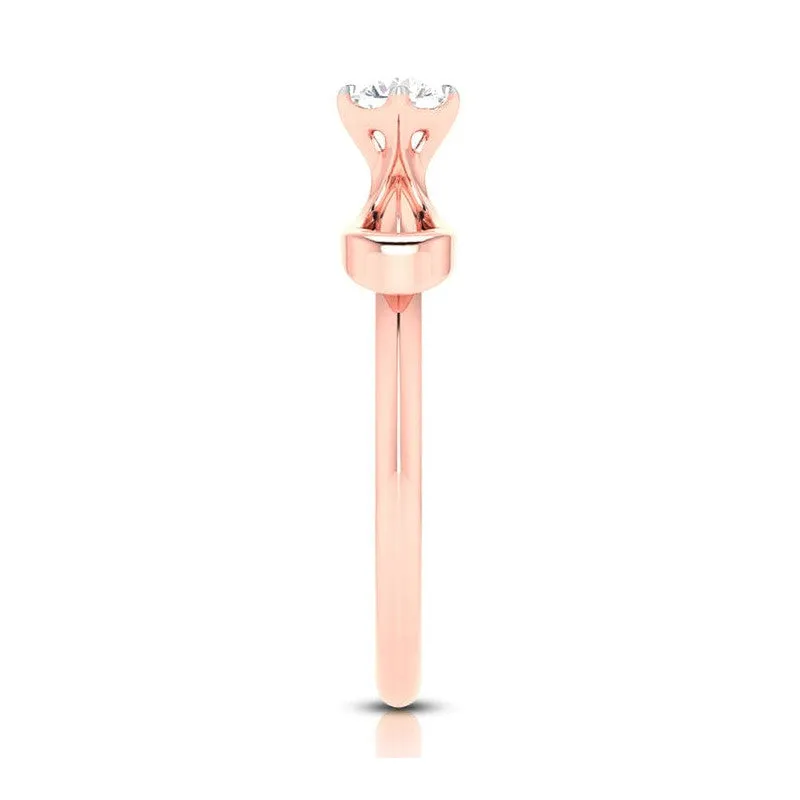 1-Carat Lab Grown Solitaire 18K Rose Gold Ring JL AU LG G-112R-C