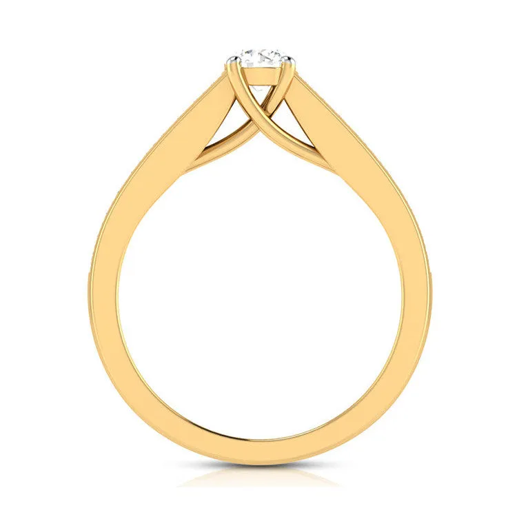 1-Carat Lab Grown Solitaire 18K Yellow Gold Diamond Shank Ring JL AU LG G-120Y-C