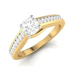1-Carat Lab Grown Solitaire 18K Yellow Gold Diamond Shank Ring JL AU LG G-120Y-C