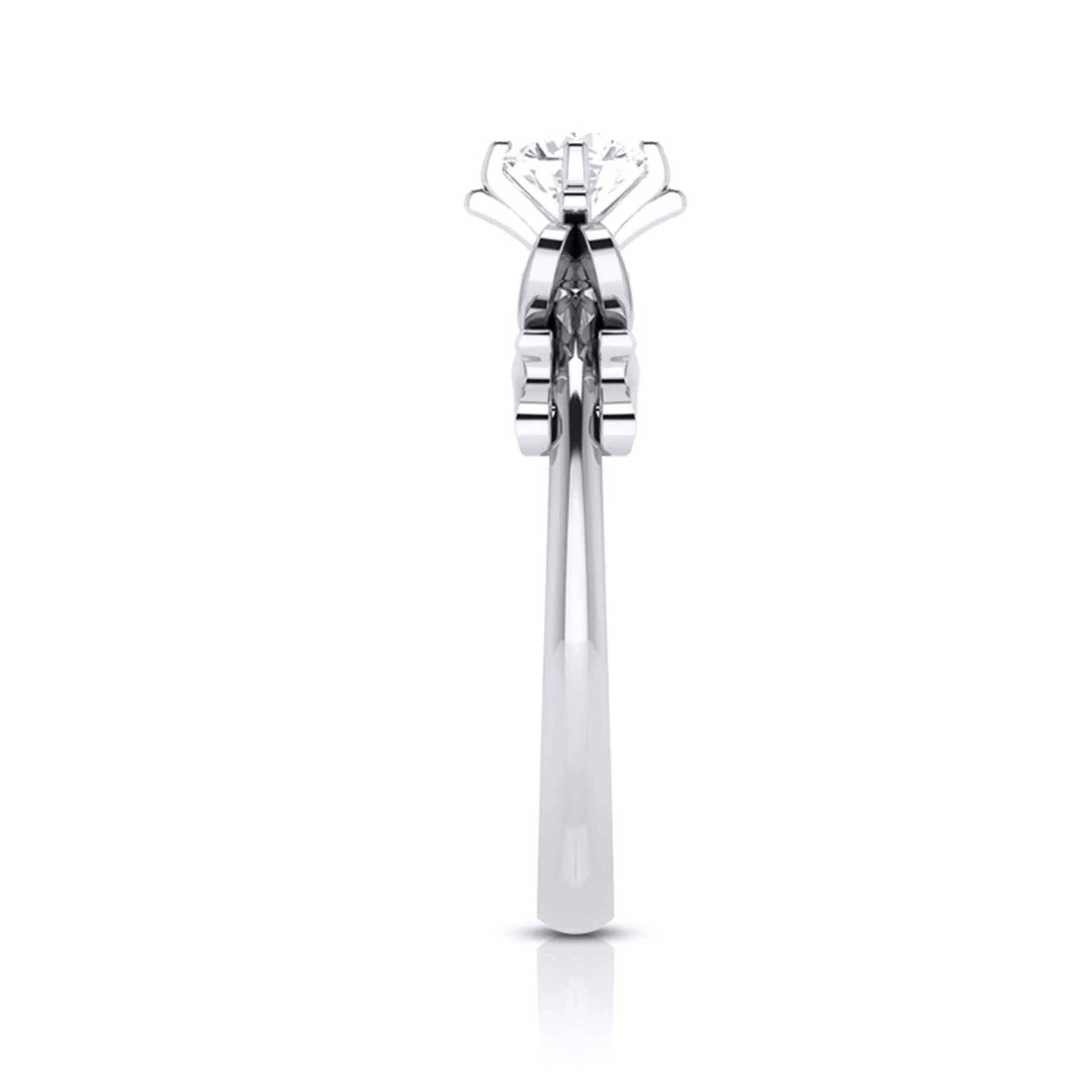 1-Carat Lab Grown Solitaire Designer Bow Platinum Ring JL PT LG G 108-C