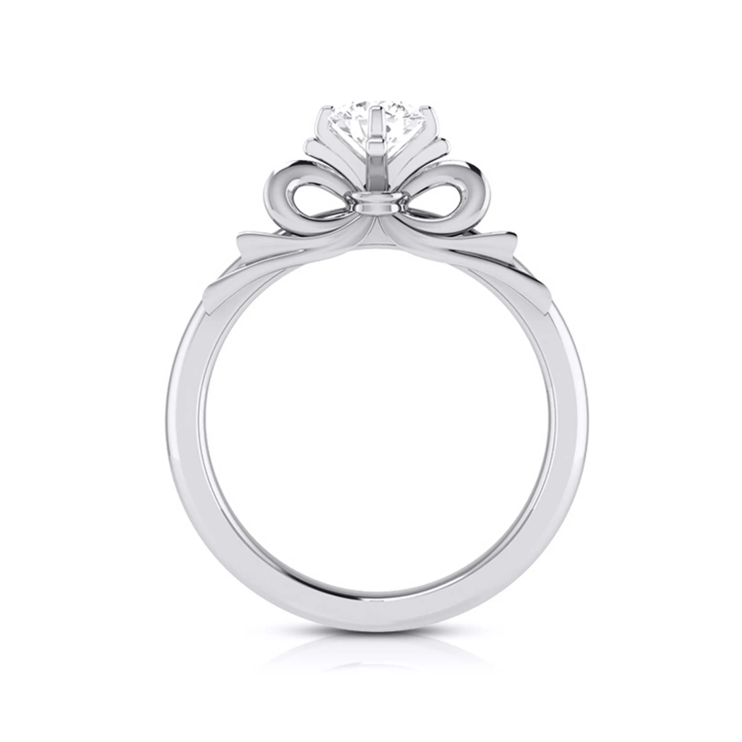 1-Carat Lab Grown Solitaire Designer Bow Platinum Ring JL PT LG G 108-C