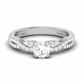 1-Carat Lab Grown Solitaire Double Shank Diamond Engagement Platinum Ring JL PT LG G 6994-B