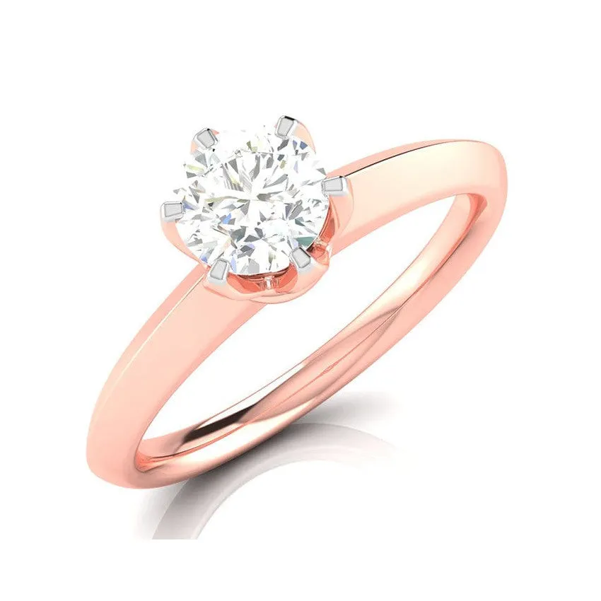 1-Carat Lab Grown Solitaire Rose Gold Ring JL AU LG G 106R-C