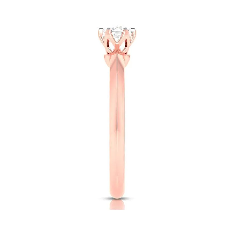 1-Carat Lab Grown Solitaire Rose Gold Ring JL AU LG G 106R-C