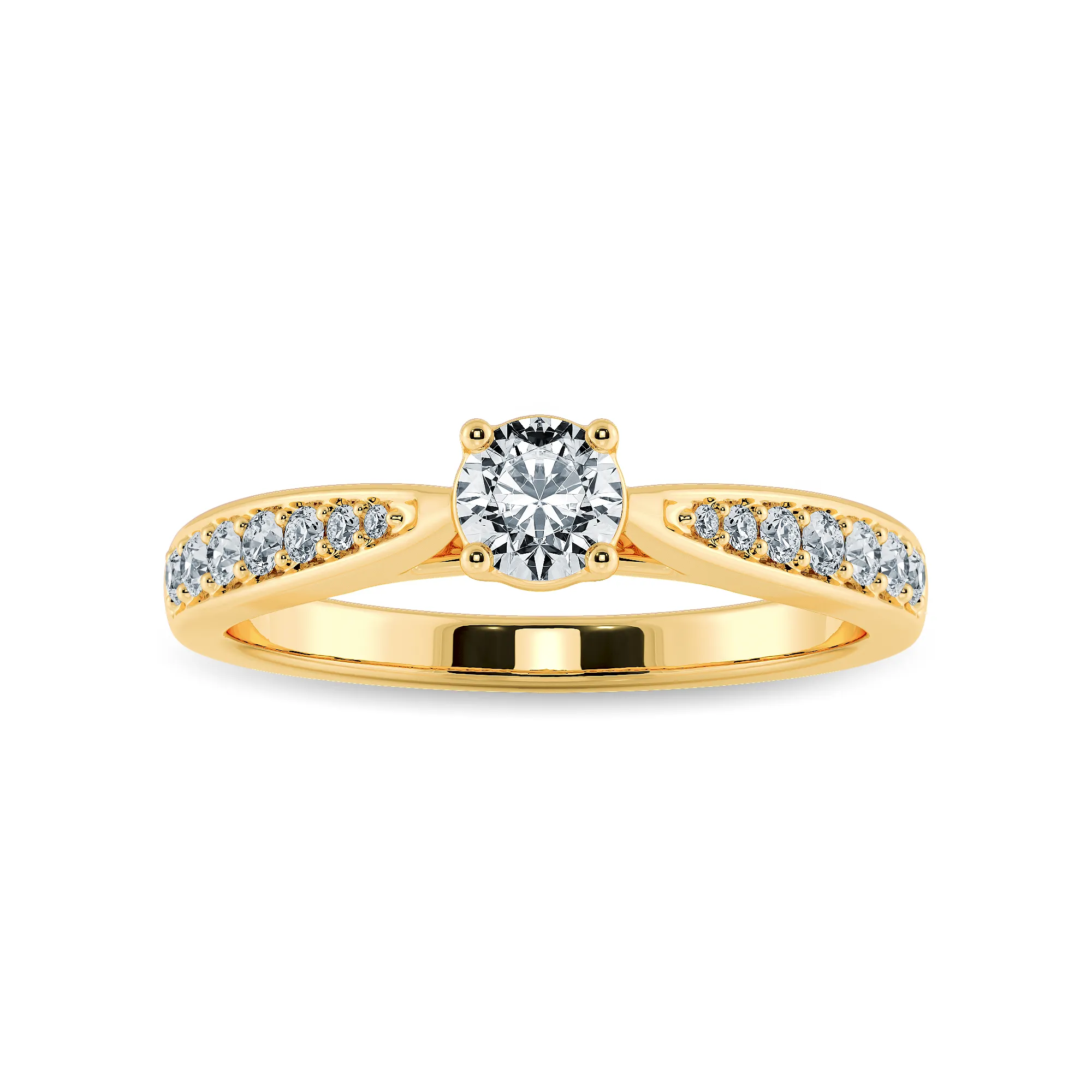 1-Carat Solitaire Diamond Shank 18K Yellow Gold Ring JL AU 1286Y-C