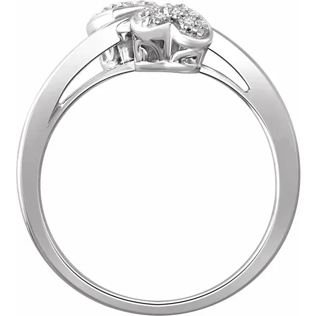 10K White Gold 1/10 CTW Natural Diamond Heart Promise Ring