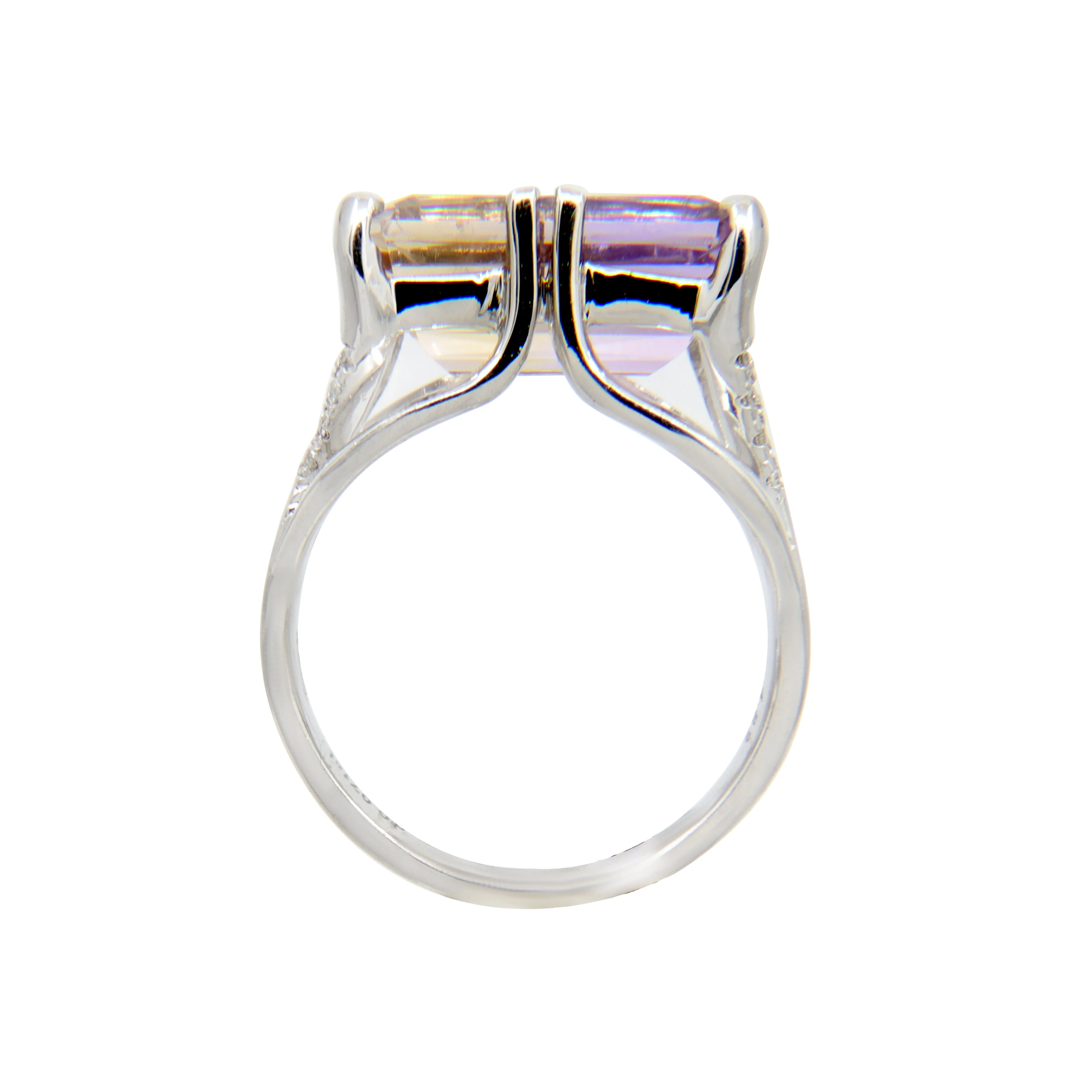 14K White Gold Amethyst and Diamond Ring - 20509644