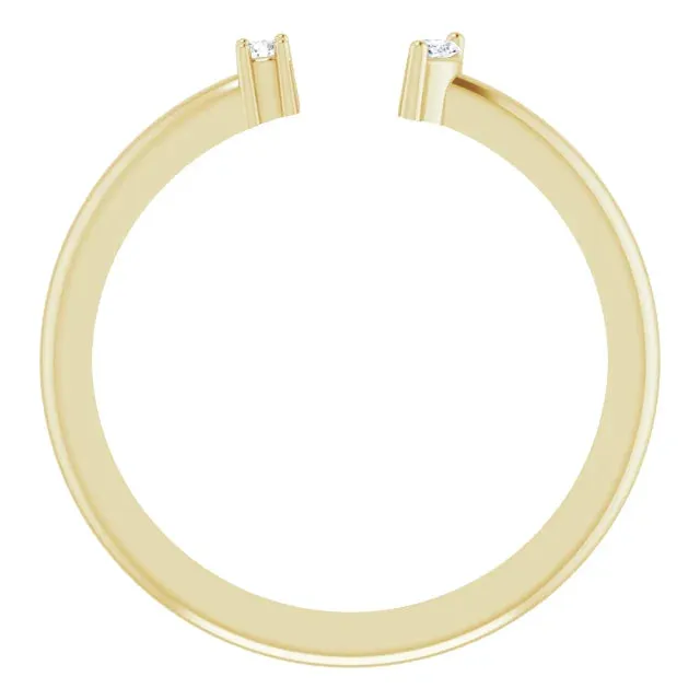 14K Yellow Gold .04 CTW Diamond Negative Space Ring