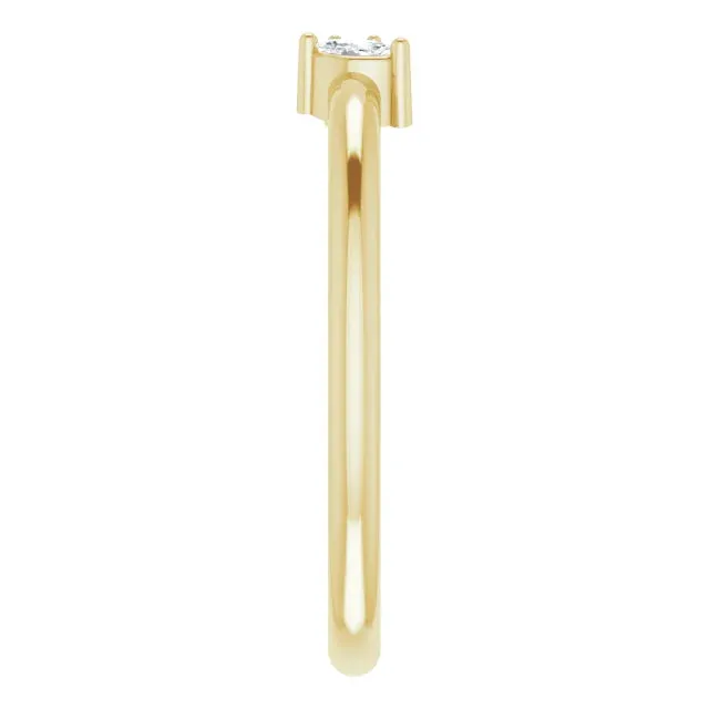 14K Yellow Gold .04 CTW Diamond Negative Space Ring