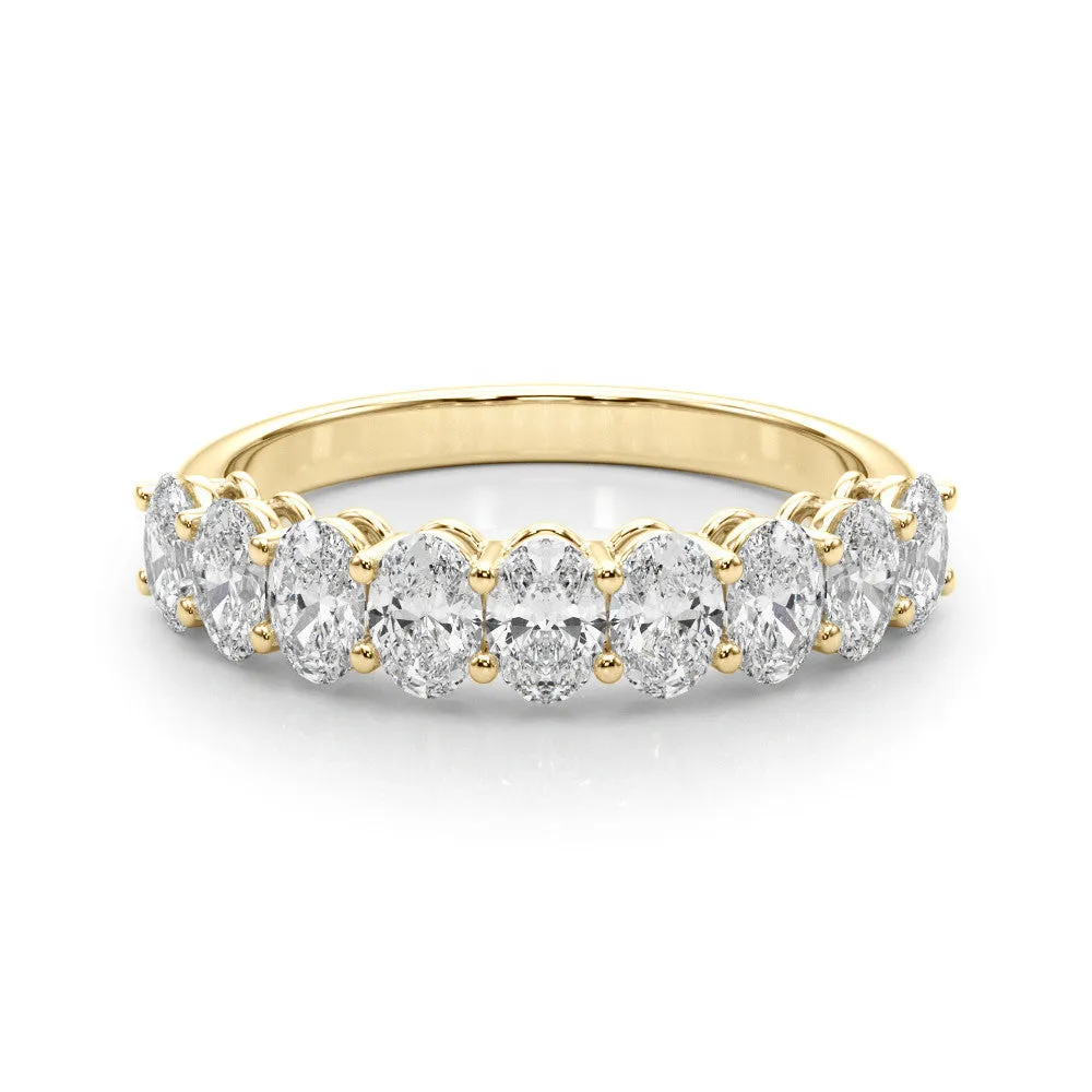 14K Yellow Gold Oval Diamond Basket Set Wedding Ring (1ctw)