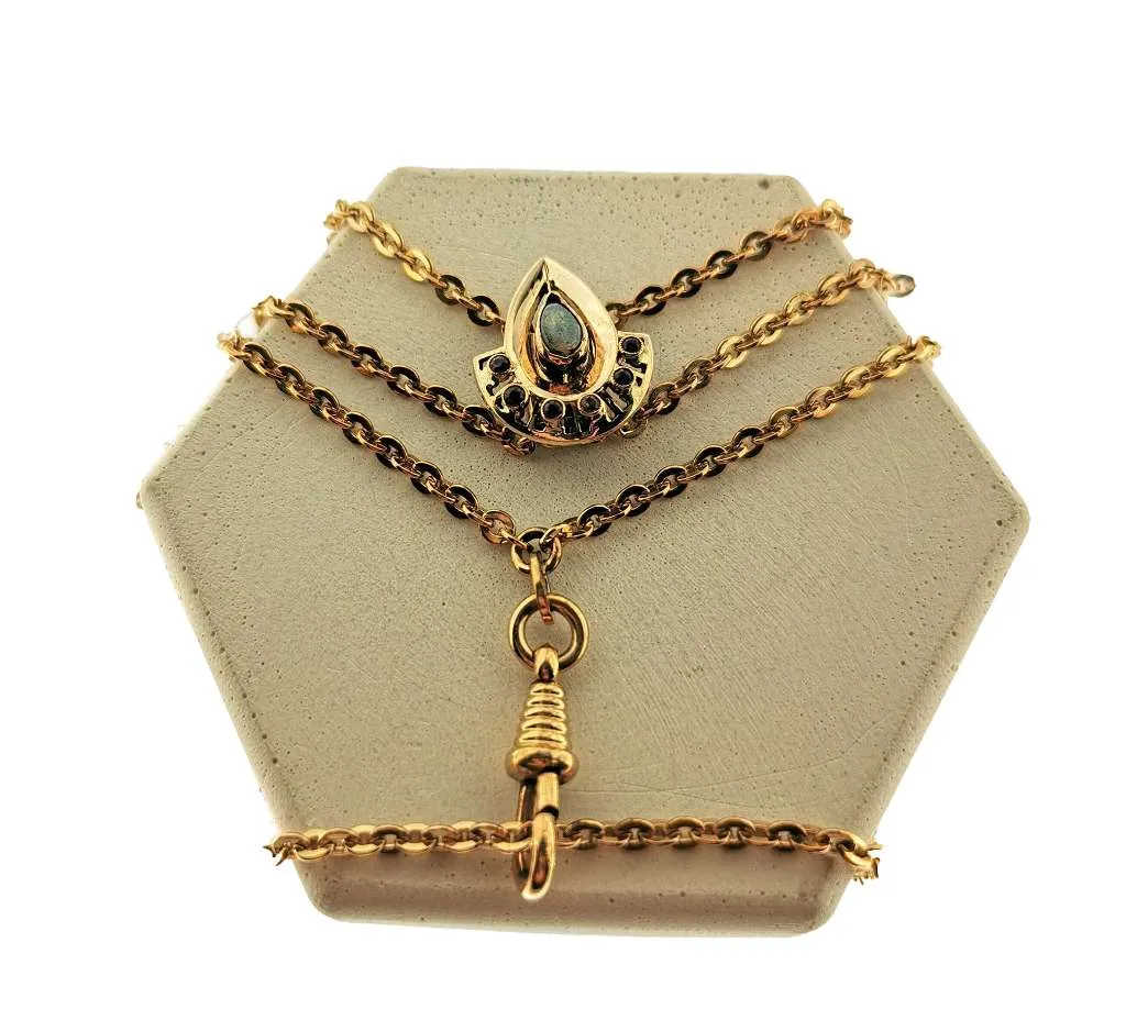 14kt yellow gold pocket watch chain