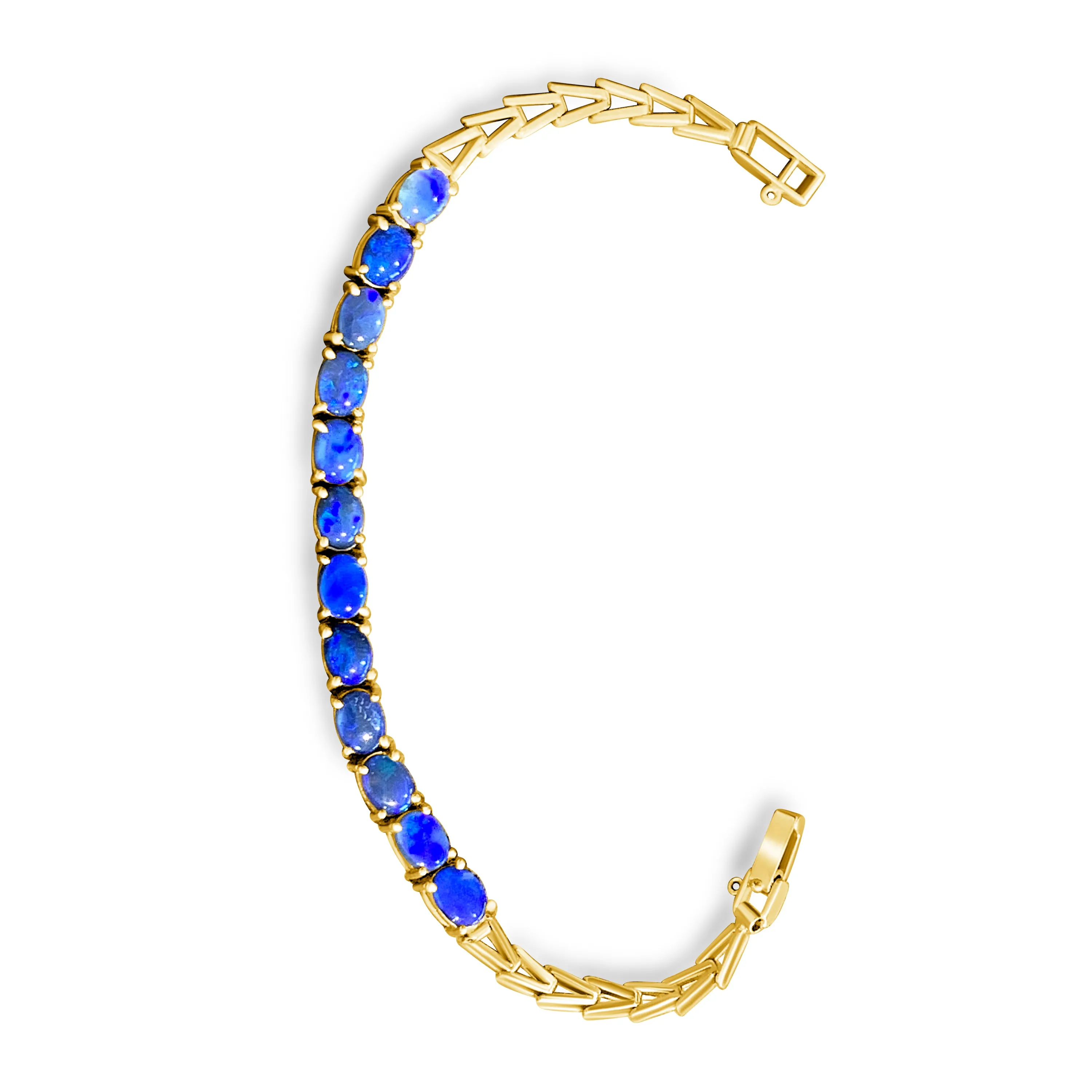 18kt Yellow Gold Black Opal 4.2ct bracelet