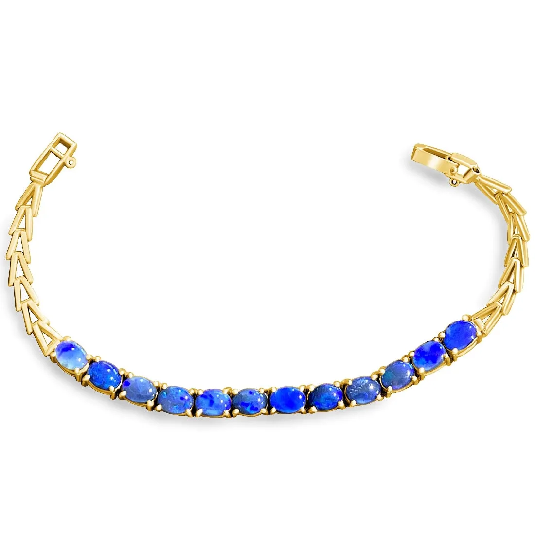 18kt Yellow Gold Black Opal 4.2ct bracelet