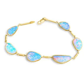 18kt Yellow Gold White Opal freeform 12.5ct bracelet