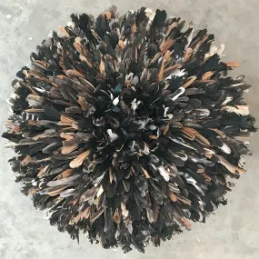 31" Dark Natural Feathers Authentic Bamileke Juju Hat
