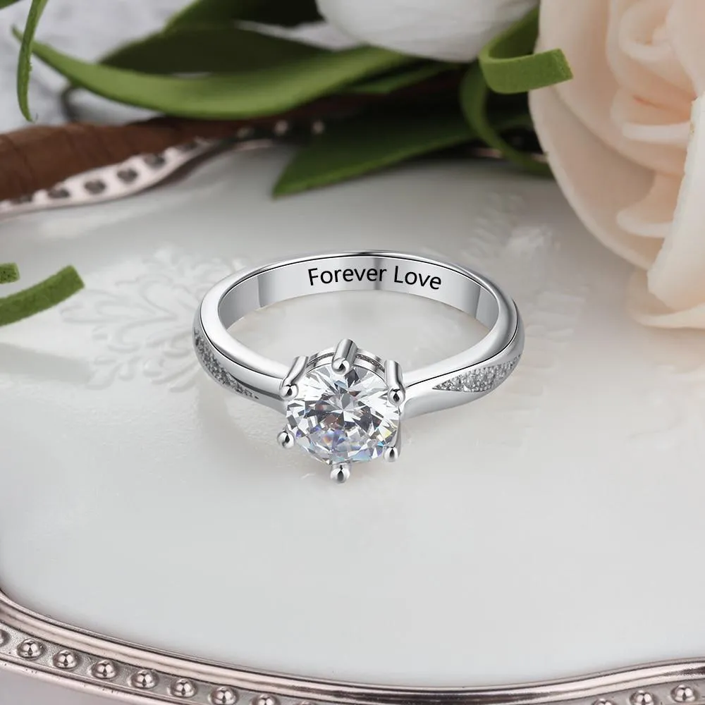 3mm Personalized Engraved 925 Sterling Silver Womens Rings