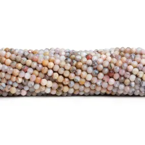 3mm Pink Peruvian Opal Microfaceted Round Beads 12 inch 120 pieces