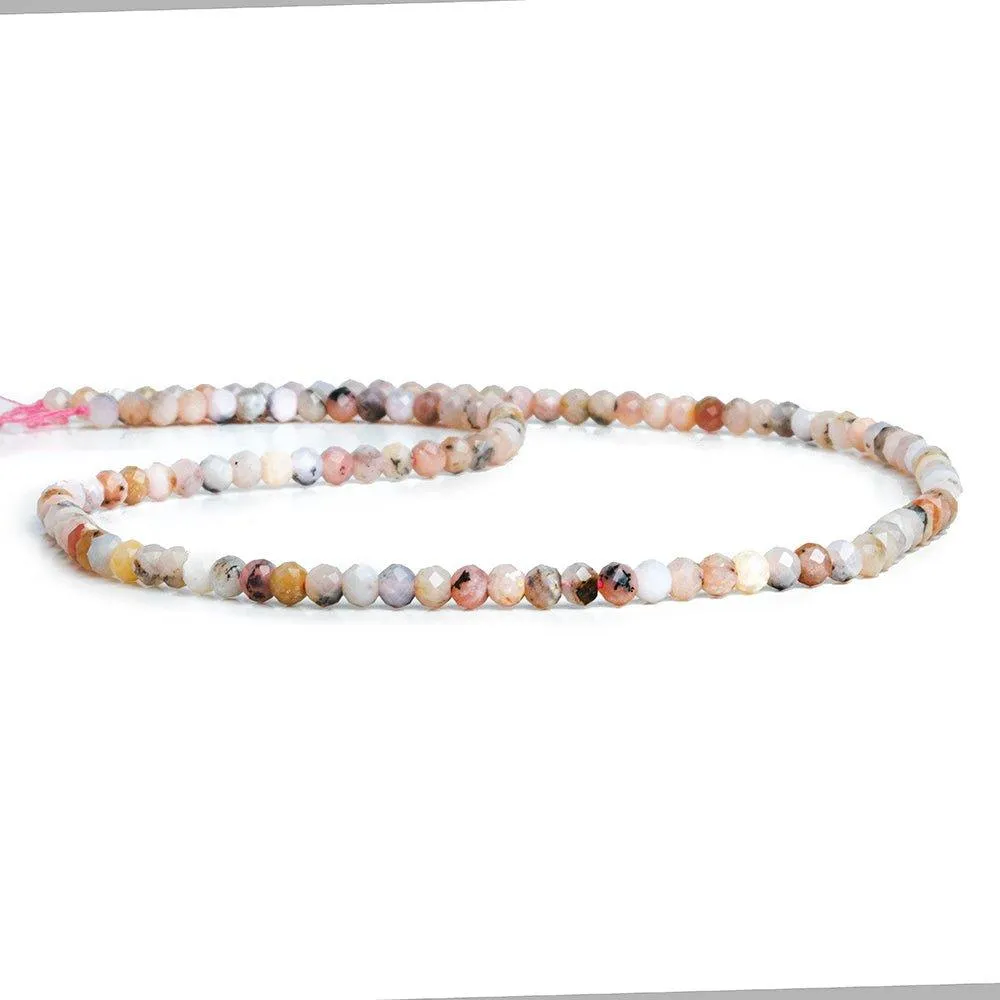 3mm Pink Peruvian Opal Microfaceted Round Beads 12 inch 120 pieces