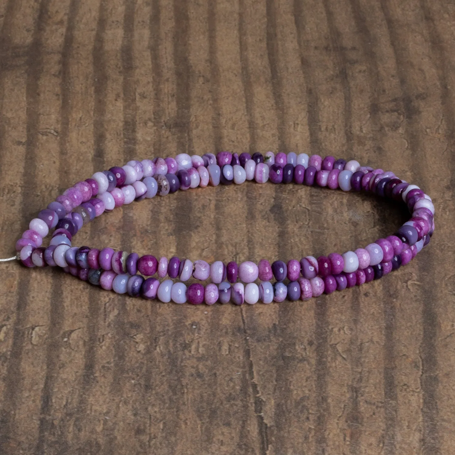 4-5mm Purple Opal Plain Rondelles 16 inch 125 beads
