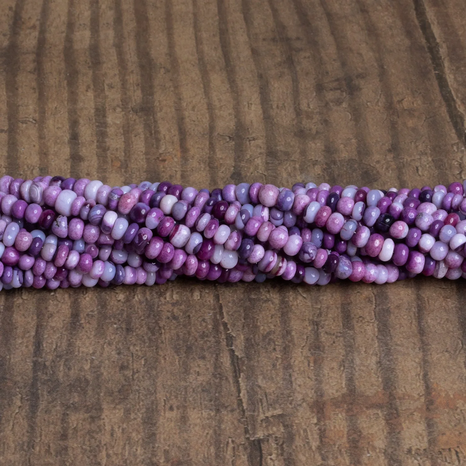 4-5mm Purple Opal Plain Rondelles 16 inch 125 beads