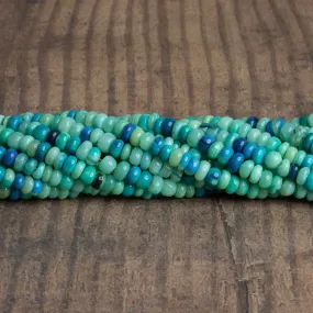 5mm Tide Pool Blue Opal Plain Rondelles 16 inch 130 beads