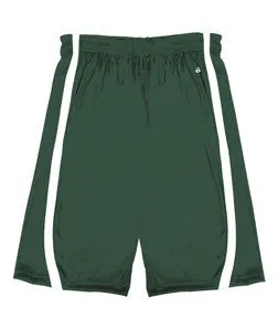 7244 Badger B-Slam Reversible Polyester Basketball 9" Shorts Forest/ White