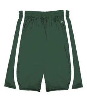 7244 Badger B-Slam Reversible Polyester Basketball 9" Shorts Forest/ White