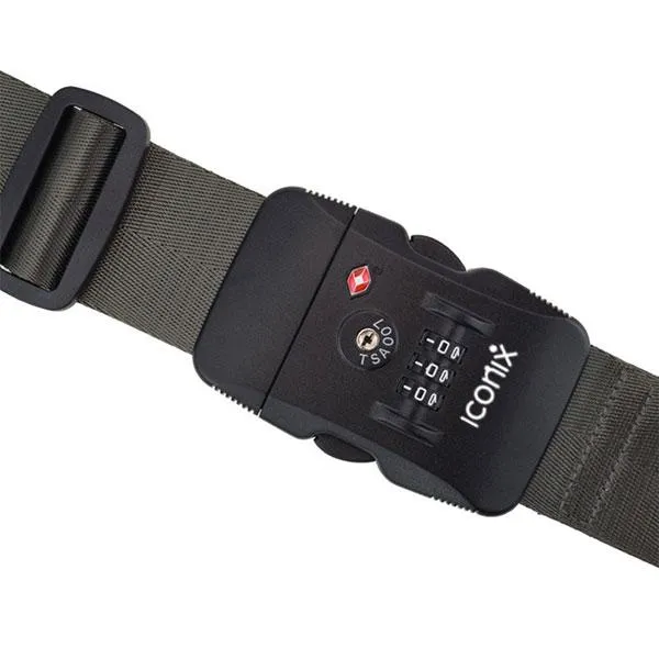 Anti-Theft Black Luggage Safety Belt with Double Lock
