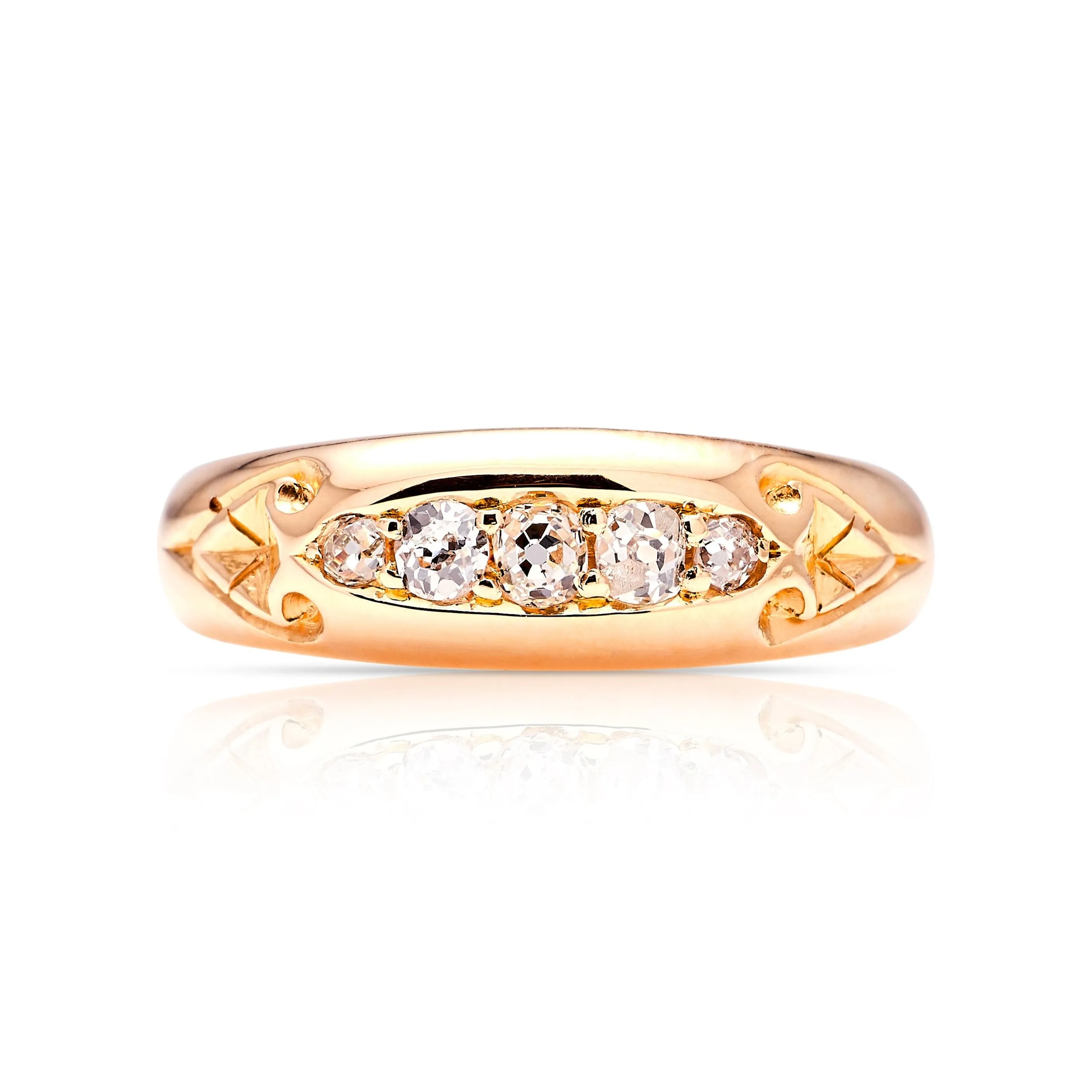 Antique, Edwardian five stone diamond engagement ring