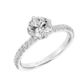 Artcarved Bridal Mounted with CZ Center Classic Diamond Engagement Ring Marsha 14K White Gold