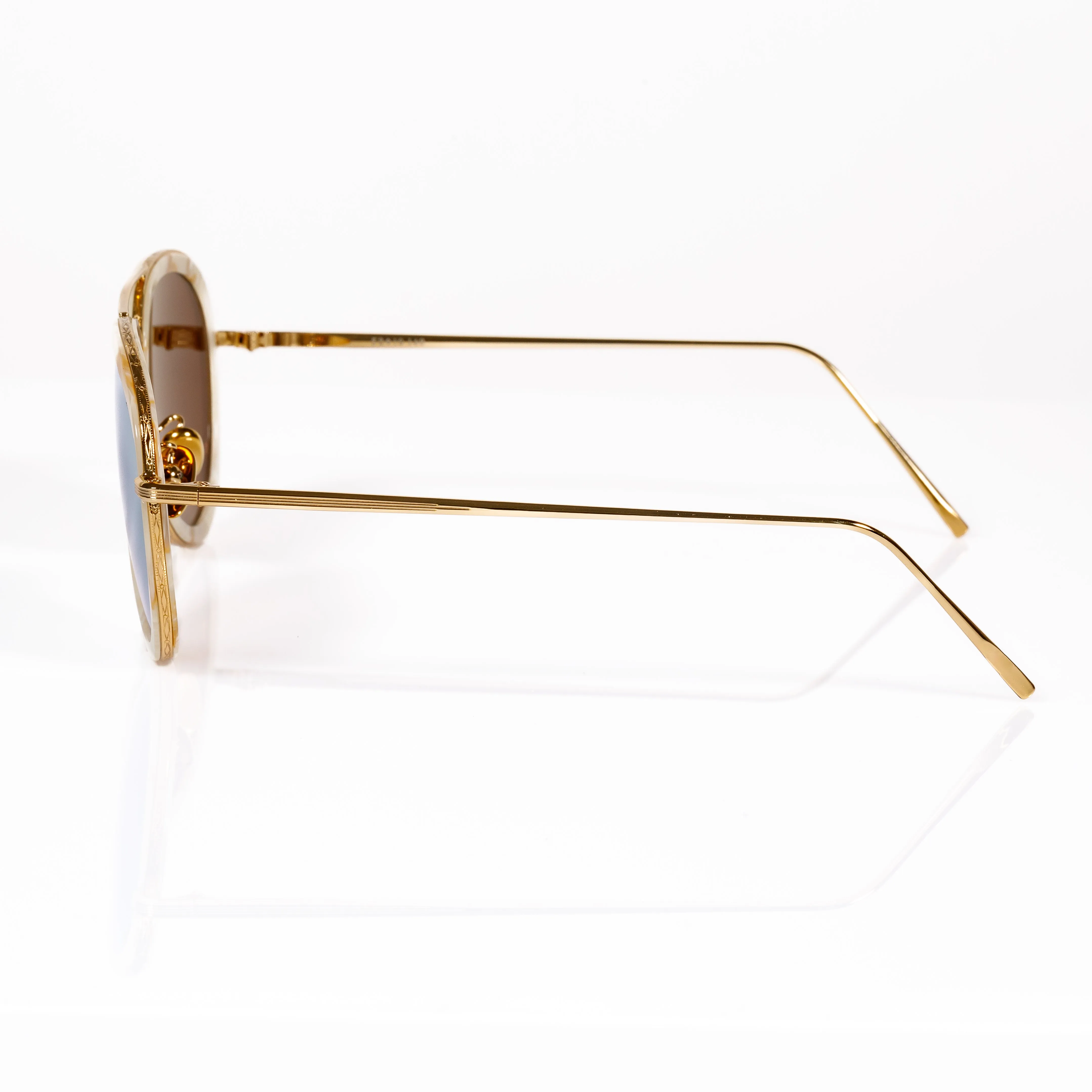 Aviator Sunglasses - Gold with mirrored lenses
